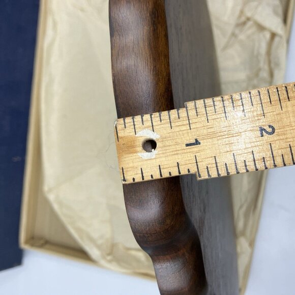 Vintage Kala Wood Hand Rubbed Carved 3 Section Leaf Tray MCM Mid Century Dark - Picture 9 of 10